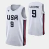 スクリーン印刷2023 FIBA​​ワールドカップUSバスケットボール9ラングストンギャロウェイジャージー13ジョンジェンキンス10ウィリアムデイビス4クインクック5 Xavier Munford 15ジャスティンジャクソンユニフォーム