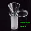 DHL Hookahs Bol en verre Slide épais entonnoir rond 14mm 18mm mâle avec poignée tabac herbe brûleur à huile sèche adaptateur de tuyau de fumée Dab Rig accessoire de fumée