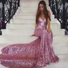 Sequined Mermaid Evening Dresses 2022 with Dubai Middle East Formal Gowns Party Prom Dress Spaghetti Straps Plus Size Vestidos De Festa