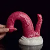 Nxy Dildos Double Head Silicone Suction Cup Special shaped Penis for Men and Women Soft Anal Plug Fun Massage Masturbator Adults 0317