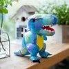 Poupées de dinosaure de dessin animé, jouet à peau brillante, tyrannosaure rex, jouets en peluche, machine à saisir, cadeau d'anniversaire pour garçon