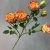 Eén faux bloem lange stengel herfst rozensimulatie retro rosa voor bruiloft centerpieces 8 kleuren beschikbaar