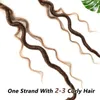 River Faux Locs With Curly Hair Natural Synthetic Braiding Hair Extension Ombre Goddess Locks Crochet Braids Hair