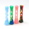 Smoking silicone horn pipe Wholesale mini glass tobacco dry herb One Hitter Pipes