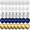 Decoração de festa 40/14 pcs escuro azul ouro prata coração estrela metro látex confetti balões aniversário casamento baby decorações ano globos ano