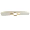 Ceintures Mode Femmes PU Noir Blanc Décoration Stretch Ceinture Mince Ceinture Élastique Pour Dames Robe Cinturon Mujer 5 CouleursCeintures Enek22