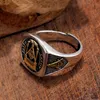 925 Sterling Silber Freimaurer Glauben Ring Dominierenden Retro Thai Silber Öffnung Einstellbar Persönlichkeit Flut Marke männer Schmuck