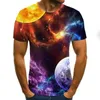 Erkekler 3d T Shirt Gündelik kısa kol o boyun moda doğa baskılı tişört tees 220618