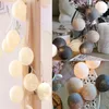 Guirlande lumineuse à 20 LED en boule de coton, éclairage féerique pour vacances, fête de noël, mariage, décorations romantiques