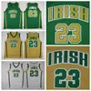 Mens 2002 Vintage St. Vincent Mary High School Irish LeBron James Basketball Jerseys Moive Tune Squad Space Jam 2021 White Stitched Shirts S S