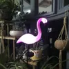 مصابيح العشب LED Flamingo مقاومة للماء الشمسي ضوء الأرضية ضوء الديكور في الهواء الطلق مع مصابيح المناظر الطبيعية