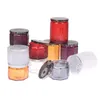Storage Bottles & Jars 1PC Vintage 120/250ml Color Carved Glass Candle Cup With Lid Scented Jar Home DIY Candlestick