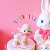 핑크 리본 활 장식 고무 양 장난감 귀여운 고전적인 고전적인 고전적인 고전적인 고전적인 고전적인 소녀의 침실 책상 선물 키즈 220425