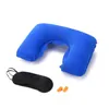 Travel pillow 3PCS U-Shaped Inflatable train car sleeping pillow cervical spine pillows pvc flocking SN4328