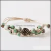 Charm Bracelets Jewelry 1Pcs Fashion Leisure Ethnic Style Ceramic Handmade Porcelain Beads Adjustable For Gi Dhqx0