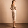 Fantastischer leichter Himmel Blauer Meerjungfrau Abendkleider aus der Schulter Appliqued Lace Sexy Spaghetti Backless Lange Frauen Gelegenheit Party Prom Kleider