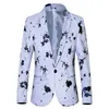 Męskie Luksusowe Kwiatowe Drukowane Garnitur Blazer Homme Night Club Stage Wedding Single Breasted Jacket Ternos Masculino Luxo 5XL 6XL 220409