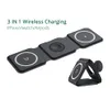 3 in 1 Wireless Charger Foldable For iPhone 12 13 Pro Max 15W Magnetic Fast Charging Dock Stand For Apple Watch Airpods Portable Chargers