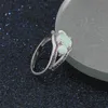 Cluster Rings Gorgeous Three Oval White Jewelry Wedding Party For Women GiftsCluster