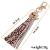 PU Tassel Card Bag Pendant Jewelry Fringe Solid Plaid Leopard Print Silicone Bead Bracelets Keychain Accessory Bracelet Keys Chain Ring Holder for Women BA7968