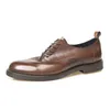Luxe haute qualité hommes chaussures décontractées en cuir de vache à lacets automne marque confortable plat Oxford chaussures pour hommes