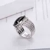 Smycken ring diamant dy halsband sliver sätter kvinnor mens vridna tråd prismatiska svarta ringar kvinnor mode platina pläterad mikro trend mångsidig stil