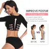 Shaper do braço pós -cirúrgica de mangas de compressão de compressão Corretas de poros Shapewear para mulheres Slimming Colet L220802