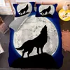 Masowe Wolf Wzory Zestawy pościeli Zestaw kołdry dla zwierząt Zestaw Queen King Size Cover Cover z poduszką 2/3pcs