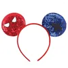 Hair Accessories Festival July 4th Independence Day Sequins Bow Mouse Ears Headband Kids DIY Women Party HairbandsHair