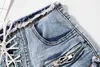 Happie Queens Kobiety luźne w połowie talii zaciskanie dżinsów bawełniane kieszenie na krótkie dżinsy 220602
