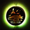 Персонализированная динозавр светодиодные ночные светильники на заказ трицератопс деревянная настенная лампа для детских подарков на день рождения подарки дома 220623