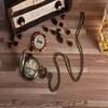 10 Stück Vintage Bronze Glas Brücke Taschenuhr große lange Halskette Quarz-1