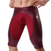 Men Board Shorts Faux Leather Fitness Swimsuit Swimwear Tight Male Trunk Beachwear 220425