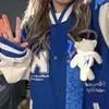 女性用ジャケット爆撃機爆撃機バーシティジャケットベアドールカップル2022夏のブルーコート女性冬コートヴィンテージメットヒップホプメン