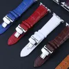 Genuine Leather Butterfly buckle strap for Apple i series 5/4/3/2/1 38mm 40mm 42mm 44mm High quality G220420