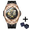Armbanduhren Luxus automatische hohle Bewegung Herrenuhren Top Business Edelstahl mechanische Uhr wasserdicht Taucher leuchtende UhrenWris
