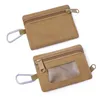 DHL100 st Coin Purses Men Canvas Square Transparent Ear Short Plånbok med nyckelringsmixfärg