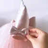 Abiti da ragazza perle in pizzo rosa Natalizio abiti da bambina abiti da bambino a manica lunga nata per il matrimonio per matrimoni abiti da festa