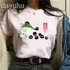 90er Totoro T-Shirt Harajuku Kawaii Damen Ullzang Sprited Away Lustiges Manga T-Shirt Studio Ghibli Anime Top T-Shirt weiblich