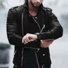 Leather Jackets Men Autumn Long Sleeve Stand Collar Jackets Winter Zipper mont Black Wine Red Faux Leather Coats T2207169435789