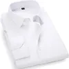 Chemise en coton blanc hommes marque à manches longues mâle boutonné chemises habillées solide affaires décontracté coupe ajustée travail Camisa GT01 220401