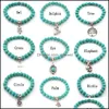 Bedelarmbanden sieraden mode turquoise kralen Tree Owl Dolphin Cross Palm For Man Women Accessoires Drop levering 2021 CPV5U