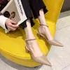 Elegant Ashionable Ladies Sandals New Pointed Rhinestone Stilettos Sexy All-match High Heels Professional Banquet Womenshoes G220527