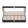 6 Wrist Watches Box Storage Case Janela Organizador para salvar Jóias Holder Men S 220624