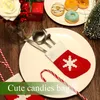 جوارب عيد الميلاد المصغرة في عيد الميلاد طاولة سكين سكين ملعقة شوكة كيس عيد الميلاد الديكور أكياس الأدوات المائدة معلقة زخرفة