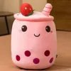 23cm Plush Dolls Cute fruit milk tea cup doll stuffed toy fruit throw pillow strawberry wipe tea cup