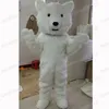 Halloween White Polar Bear Mascot Costume Cartoon Thème du personnage du carnaval Festival Fancy Dishold Christmas Adults Taille de fête d'anniversaire