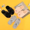 Winter Solid Indoor Children Fur Slippers Lightweight Non-slip Home Kids Plush Shoes Boys Girls Cross Band Fluffy Slides 220423