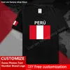 PERU Peruanisches Baumwoll-T-Shirt Benutzerdefinierte Jersey-Fans DIY Name Nummer Marke High Street Fashion Hip Hop Loses beiläufiges T-Shirt 220609