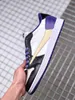 Мужские туфли для отдыха Фрагменты X Jumpman 1S Низкий черный / фиолетовый аллигатор кожа классическая культура повседневная спортивная баскетбольная обувь кроссовки